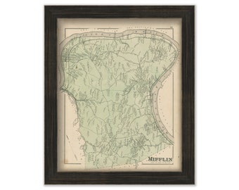 MIFFLIN, Pennsylvania 1876 Map - Replica or Genuine ORIGINAL