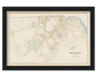 Village of WEYMOUTH, Massachusetts 1888 Map