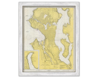 Seattle Harbor and Lake Washington, Washington  -  1948 Nautical Chart
