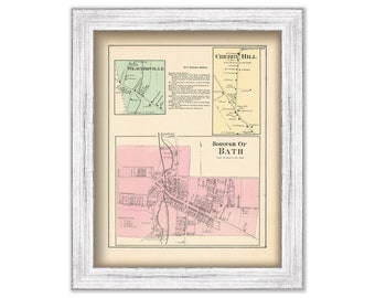 BATH, Pennsylvania 1872 Map - Replica or Genuine Original