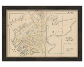 EAST BOSTON, Massachusetts 1882 Map - Replica or Genuine ORIGINAL - Wood Island