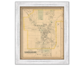 Village of DOYLESTOWN, Pennsylvania  - 1876 Map