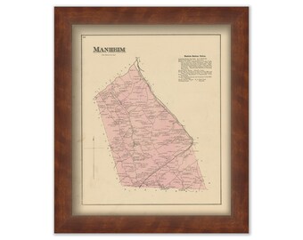 MANHEIM, Pennsylvania 1876 Map - Replica or Genuine ORIGINAL