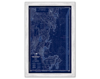 CAMDEN, ROCKPORT and ROCKLAND, Maine 2019 Nautical Chart Blueprint