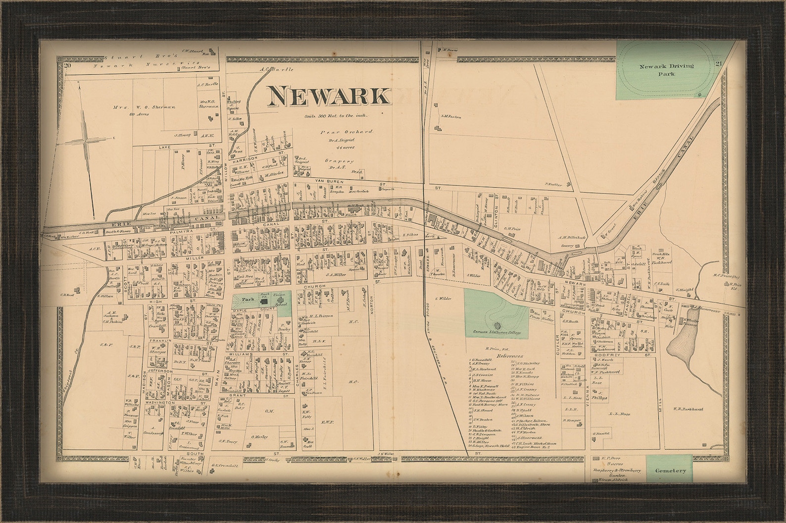 Village of NEWARK New York 1874 Map Replica and GENUINE Etsy