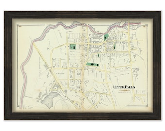 City of NEWTON, UPPER FALLS, Massachusetts 1874 Map