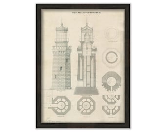 NAVESINK LIGHTHOUSE TOWER, New Jersey  - Drawing and Plan of the Lighthouse 1861