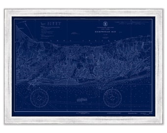 HAMPSTEAD BAY, Long Island, New York - Nautical Chart Blueprint published in 1934