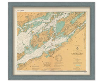 SAINT LAWRENCE RIVER, New York - The Thousand Islands 1926 Nautical Chart