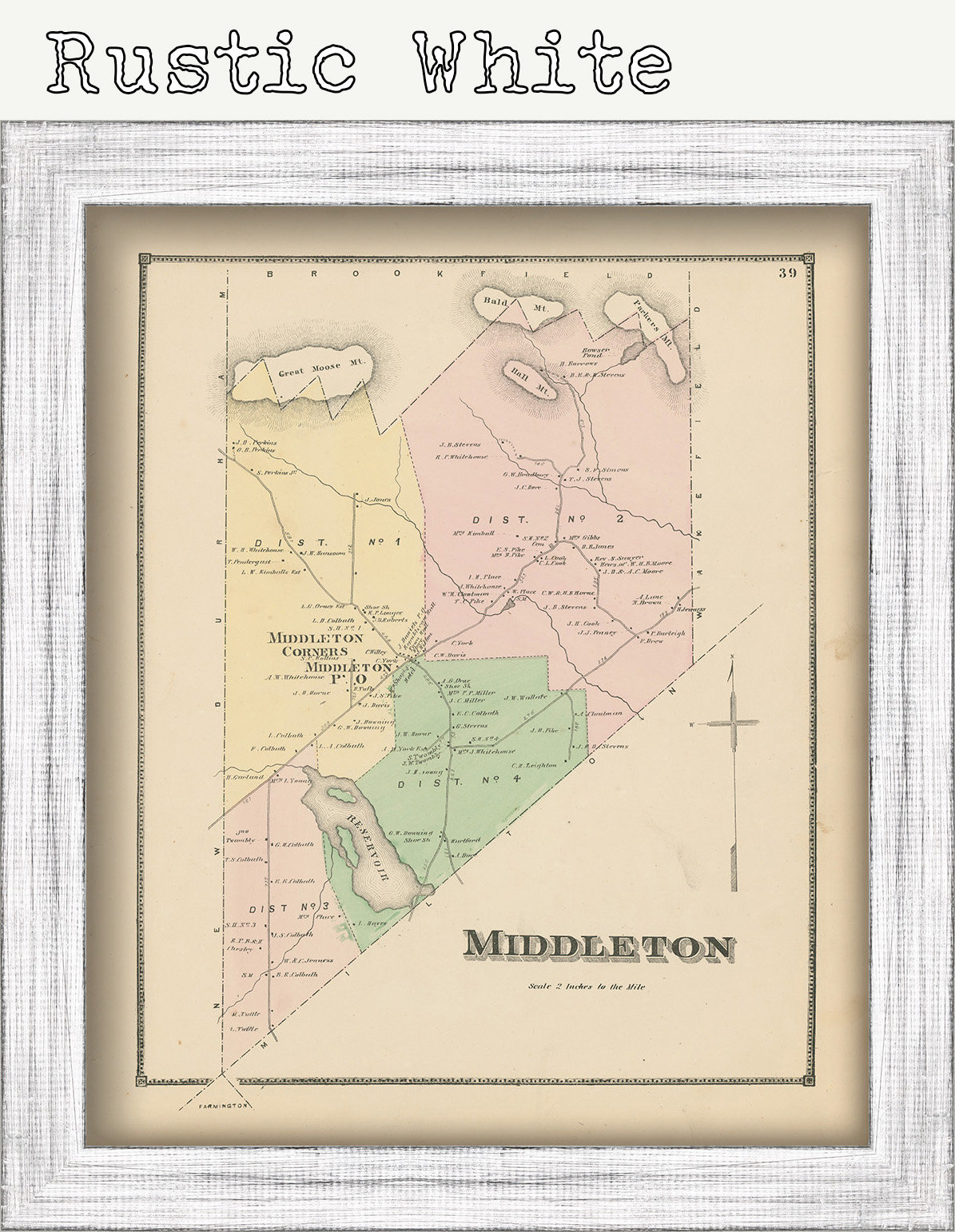 MIDDLETON, New Hampshire 1871 Map, Replica or GENUINE ORIGINAL