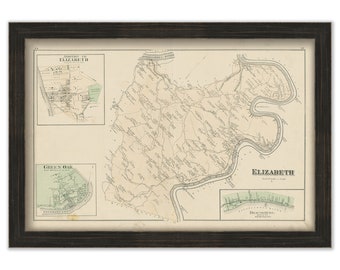 ELIZABETH, Pennsylvania 1876 Map - Replica or Genuine ORIGINAL