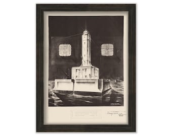 GRAYS REEF LIGHTHOUSE, Michigan - Drawing and Plan of the Lighthouse as it was in 1934.