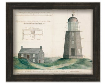 TARPAULIN COVE LIGHTHOUSE, Gosnold, Massachusetts - Drawing and Plan of the Lighthouse as it was in 1818.