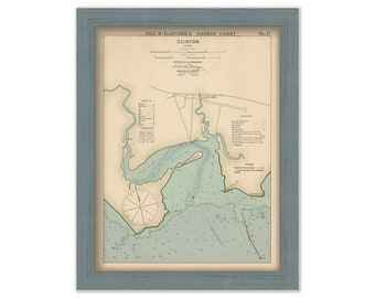 Clinton, Connecticut - Nautical Chart by George W. Eldridge Colored Version 0319