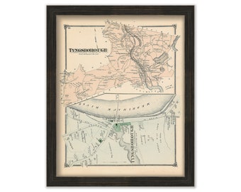 TYNGSBOROUGH, Massachusetts 1875 Map - Replica or Genuine ORIGINAL