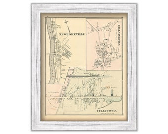 NEWPORTVILLE, TULLYTOWN and FALLSINGTON, Pennsylvania  - 1876 Map