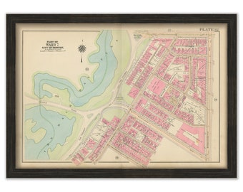 BOSTON, Massachusetts 1917 Map, Plate 32, Fenway  -  Replica or Genuine ORIGINAL