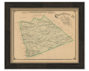 CAERNARVON, Pennsylvania 1875 Map - Replica or GENUINE ORIGINAL