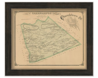 CAERNARVON, Pennsylvania 1875 Map - Replica or GENUINE ORIGINAL