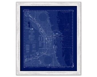 CHICAGO HARBOR, Illinois   -  2011 Nautical Chart Blueprint