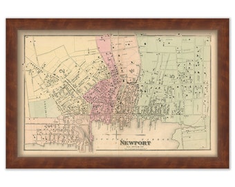 NEWPORT, Rhode Island 1870 Map