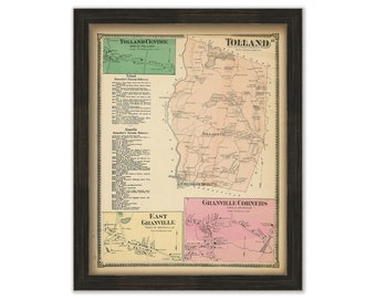 Town of TOLLAND, Massachusetts 1870 Map