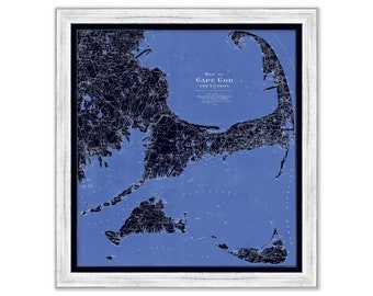 Cape Cod, Martha's Vineyard and Nantucket, Massachusetts -  by Geo. H. Walker published in 1892 - Blueprint Version