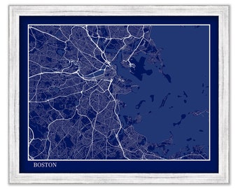 BOSTON, Massachusetts - Map Poster Blueprint