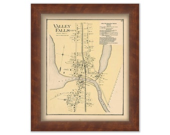 VALLEY FALLS, Rhode Island 1870 Map