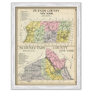 Putnam and Schenectady Counties, New York 1912 Map, Replica or GENUINE ORIGINAL
