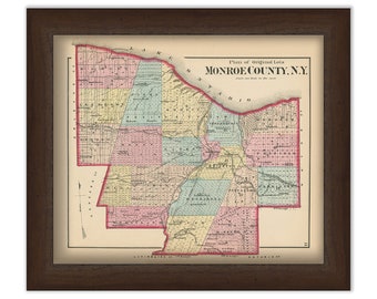 MONROE COUNTY, New York 1872 Map, Plan of Original Lots