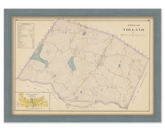 Town of TOLLAND, Massachusetts 1894 Map  -  Replica or Genuine ORIGINAL