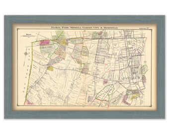 Floral Park - Mineola - Garden City & Hempstead, Nassau County Long Island, Antique Map Reproduction - Plate 20