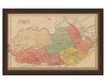 SOMERVILLE, Massachusetts 1889 Map - Replica or Genuine ORIGINAL