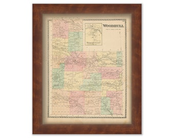 WOODHULL, New York 1873 Map, Replica or Genuine ORIGINAL