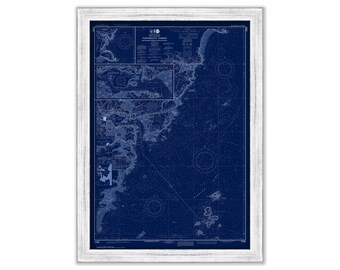 PORTSMOUTH HARBOR, Cape Neddick Harbor and Isles of Shoals, New Hampshire - Nautical Chart Blueprint 2014