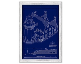 Block Island Southeast Light, Rhode Island -  Blueprint