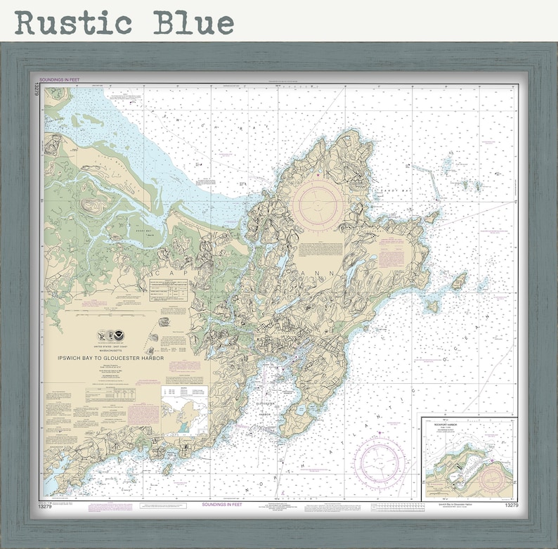 Ipswich Bay to Gloucester Harbor Rockport Harbor, Massachusetts 2013 Nautical Chart image 3