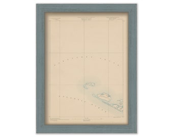 TUCKERNUCK and MUSKEGET ISLANDS, Nantucket, Massachusetts 1890 - Topographic Map - Replica and Genuine Original