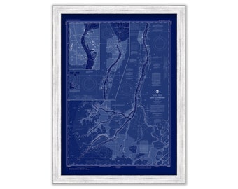 SAINT CLAIR RIVER, Michigan  -   2018 Nautical Chart Blueprint