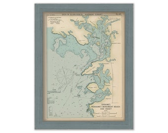 Cataumet, Wenaumet, Monument Beach & Onset Massachusetts - Nautical Chart by George W. Eldridge 1901 0337