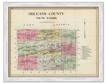 ORLEANS County, New York 1912 Map, Replica or GENUINE ORIGINAL