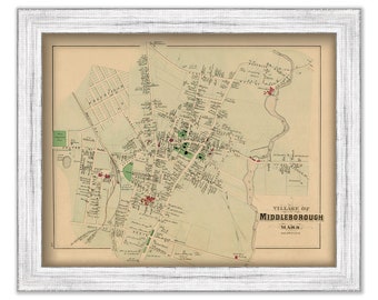 Village of MIDDLEBORO, Massachusetts 1879 Map - Replica or Genuine ORIGINAL