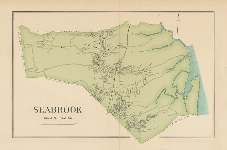 SEABROOK New Hampshire 1892 Map Etsy