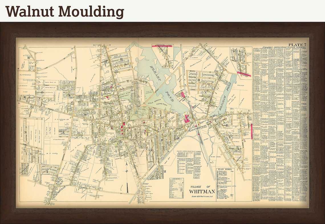 WHITMAN VILLAGE Massachusetts 1903 Map Etsy