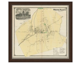 Village of WHITE PLAINS, New York 1868 Map