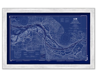 COLUMBIA RIVER - Harrington Point to Crims Island, Washington/Oregon  -  2013 Nautical Chart Blueprint