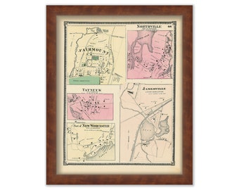 Villages of WORCESTER, Massachusetts 1870 Map