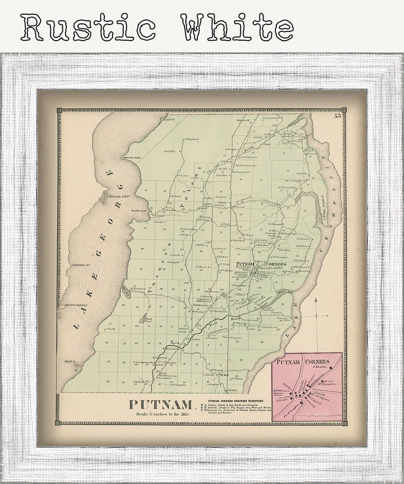 Town of PUTNAM New York 1866 Map Etsy