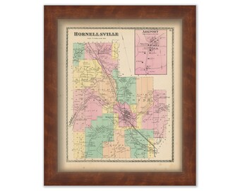 HORNELLSVILLE, New York 1873 Map, Replica or Genuine ORIGINAL